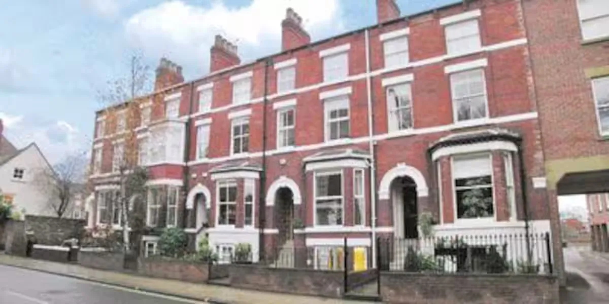 The red-brick Victorian townhouse terrace on Gillygate, central York