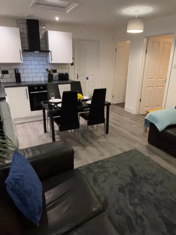 The kitchen and dining area