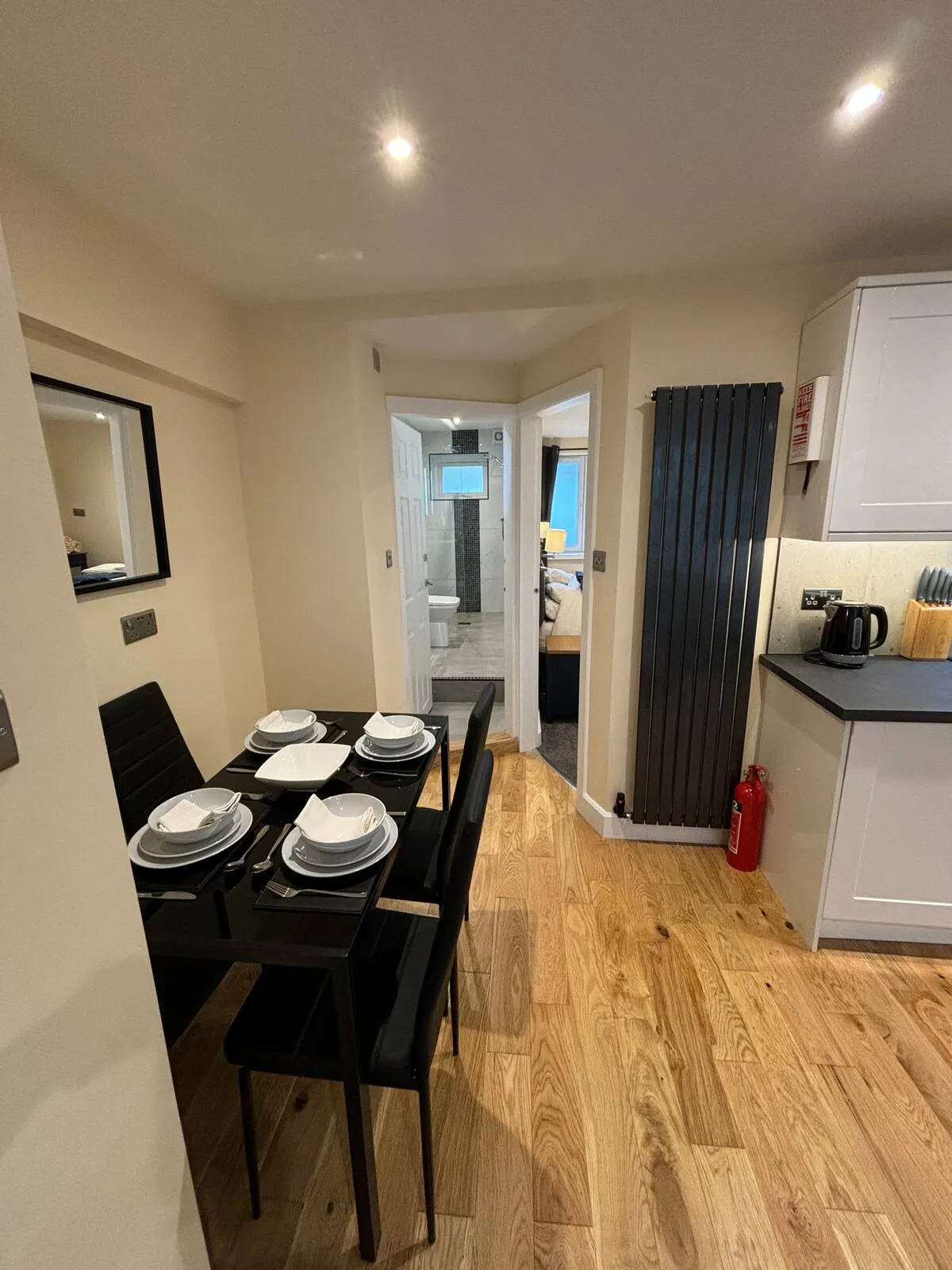 The dining area, with seating for four